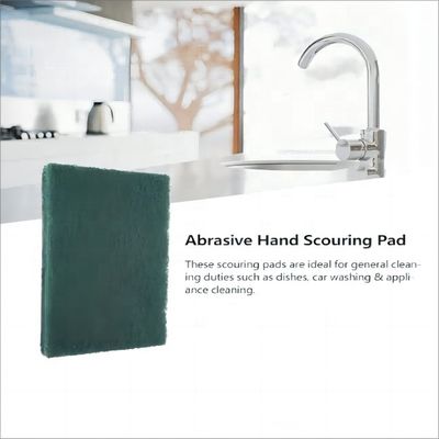Thấm nước 250% -500% Green Kitchen Dish Washing Wire W90 Cleaning Pads Soft Sponge với tay cầm