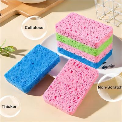 Custom Cellulose Sponge Scourer Thin Natural Vegetable Cellulose Sponges