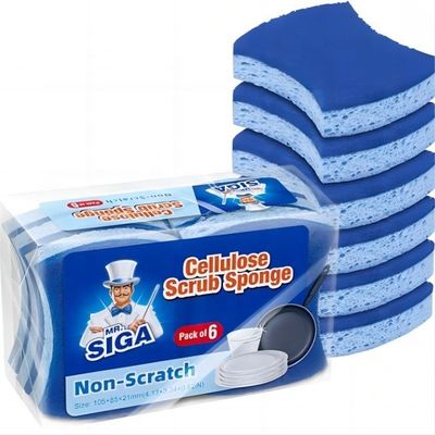 Khử mùi Cellulose Sponge Scourer Khô nhanh thực vật tự nhiên Cellulose Sponge