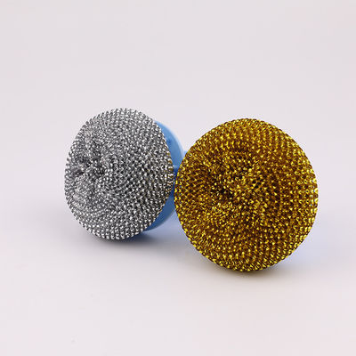 Custom Kitchen Cleaning Scourer PET Handle Stainless Steel Scrubber