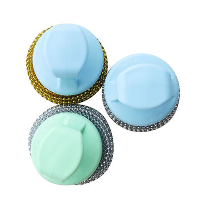 Custom Kitchen Cleaning Scourer PET Handle Stainless Steel Scrubber