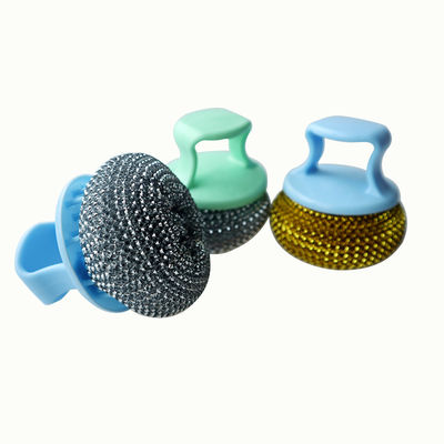 Commercial Kitchen Cleaning Scourer Restaurants Stainless Steel Scrubber With Handle