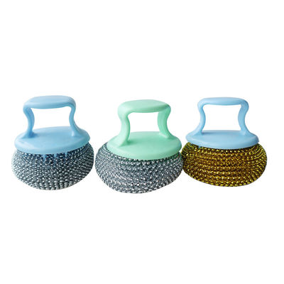Commercial Kitchen Cleaning Scourer Restaurants Stainless Steel Scrubber With Handle