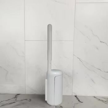 Long Handle Toilet Brush with Base for No Blind Spot Cleaning