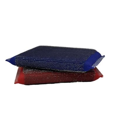 Dual-Sided Kitchen Sponge Brush with Steel Wire Scrubber