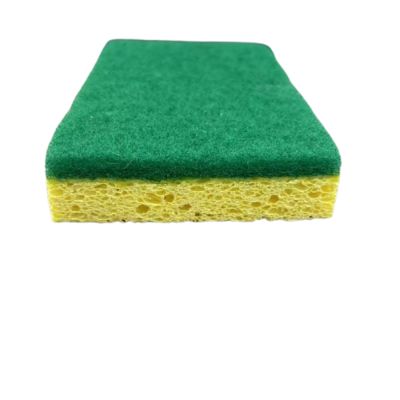 Biodegradable Square Cellulose Sponge Green Yellow Compostable