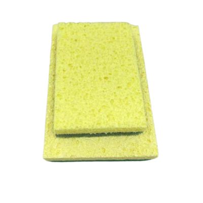 Biodegradable Square Cellulose Sponge Green Yellow Compostable
