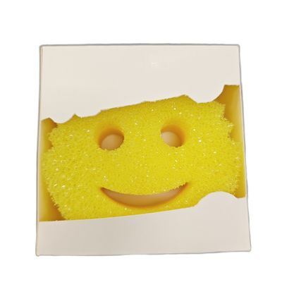 Non-Scratch Smiling Cotton Sponge for Dishes and Surfaces