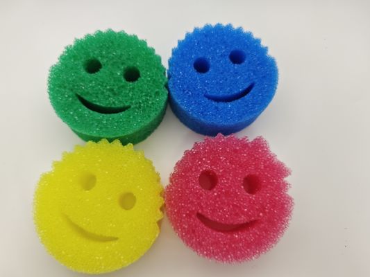 Non-Scratch Smiling Cotton Sponge for Dishes and Surfaces