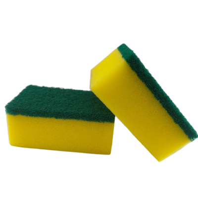 Cepillo de limpieza verde-amarillo de doble cabeza