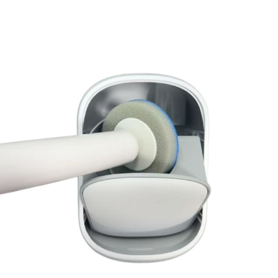 Disposable Toilet Brush Set with Replaceable Heads White
