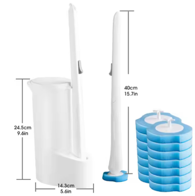 Disposable Toilet Brush Set With Replaceable Head Sterilization Convenient