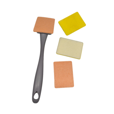 Wholesale wood pulp sponge scrubber compressed wood pulp cotton kitchen cleaning sponge with printed pattern for dishwashing and removing grease
